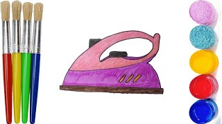 Bolalar uchun dazmol rasmini chizish | Drawing iron for children | Рисование утюг для детей