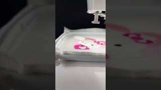 Machine Embroidery - Hello Kitty 🩷 #hellokitty #embroidery #embroiderydesign #asmr #patch #sanrio