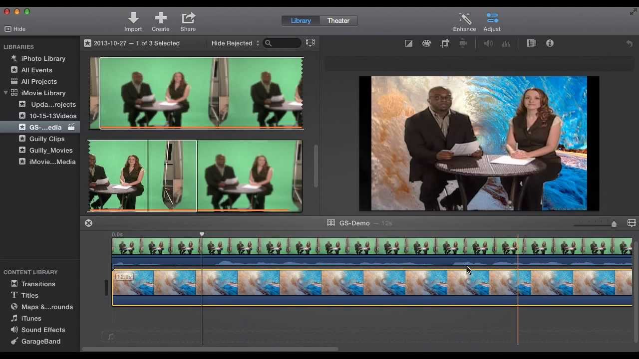 imovie use green screen