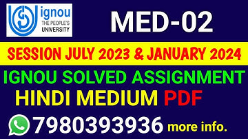MED 2 Solved Assignment 2023-24 Hindi, MED 2 Solved Assignment 23-24, MED-02 Assignment