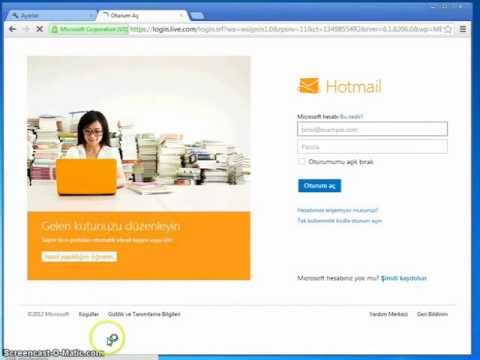 Msn Hotmail kaydı videolu anlatım.