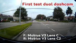 Dashcam Action - First test dual dashcam Mobius V3 Lens C + C2
