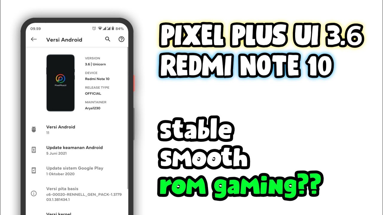 Review Custom ROM Pixel Plus UI 3.6 Offical Android 11 di Redmi Note 10 ...