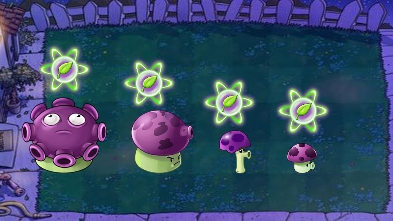 Gloom + Scaredy shroom Vs Fume shroom Vs All Zombies Vs Dr Zomboss ...