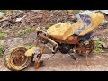 Abandoned small kawasaki minibike restoration  restore severely damaged ktm dirt mini motorbike