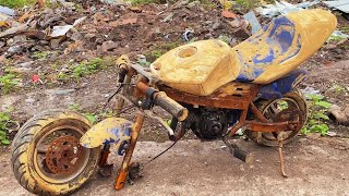 Abandoned Small KAWASAKI Minibike Restoration // Restore Severely Damaged KTM Dirt Mini Motorbike