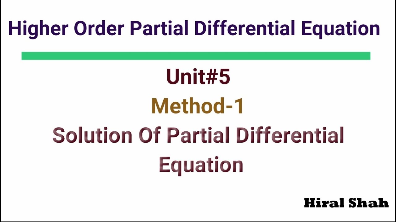 The solution of the partial differential equation complex variable