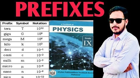 Prefixes to power of Ten.  kpk board, class 9 physics.