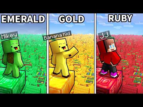 JJ vs Mikey vs Banana Kid: TREASURE VILLAGE BATTLE in Minecraft...