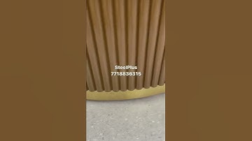 SteelPlus | Elegant Wooden Fluted Circular Center Table with Onyx Top | 7718836315