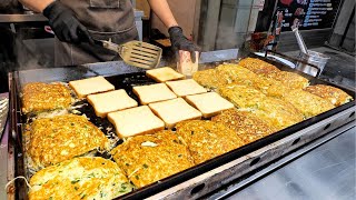 Street Food in Korean! Amazingly cheap!  toast / Korean street food / 창동 할머니토스트