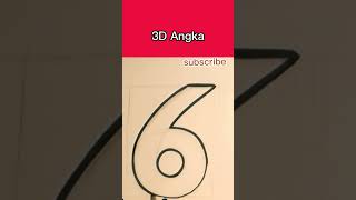 Cara Menggambar Angka 3D Angka "6"#shorts