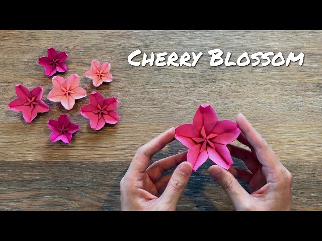 How to Make a Paper Cherry Blossom / Origami Cherry Blossom class=