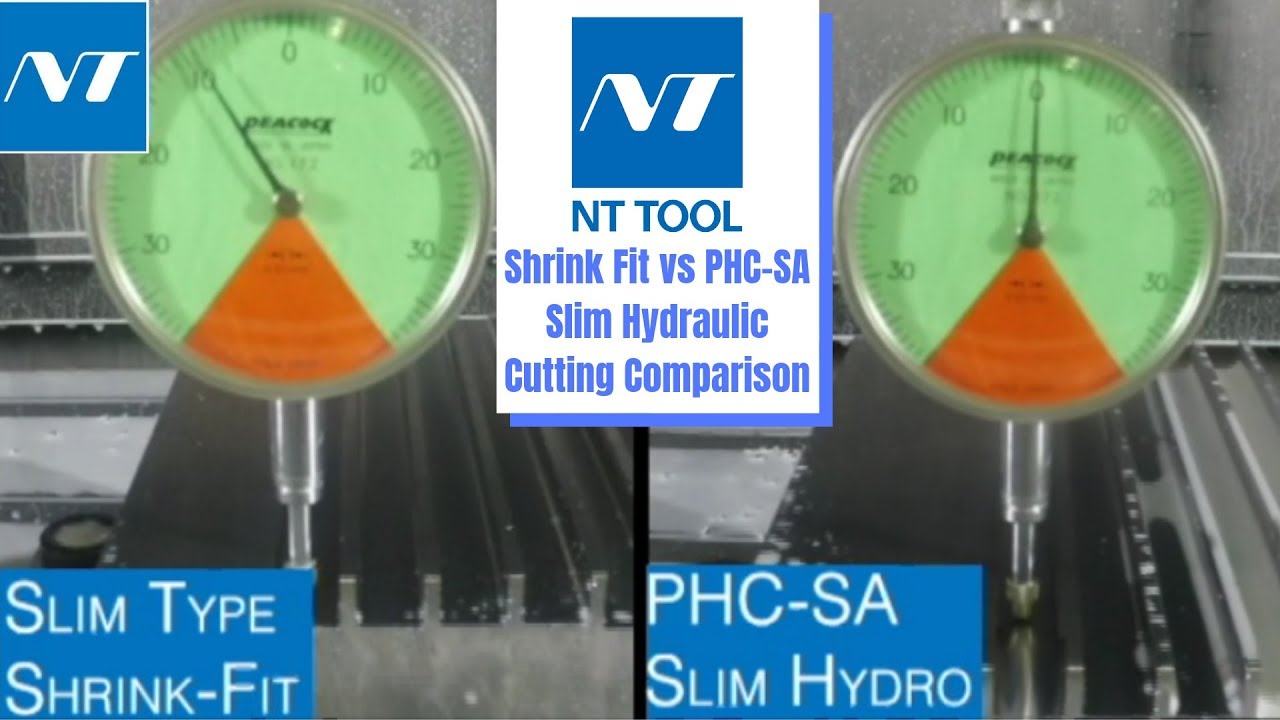 NT Tool Shrink Fit Chuck vs PHC SA Slim Hydraulic Chuck  Cutting Comparison