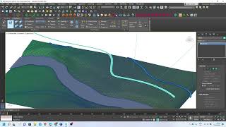 3Ds Max 2022 editpoly ribbon tool conform brush to paste a path onto a terrain
