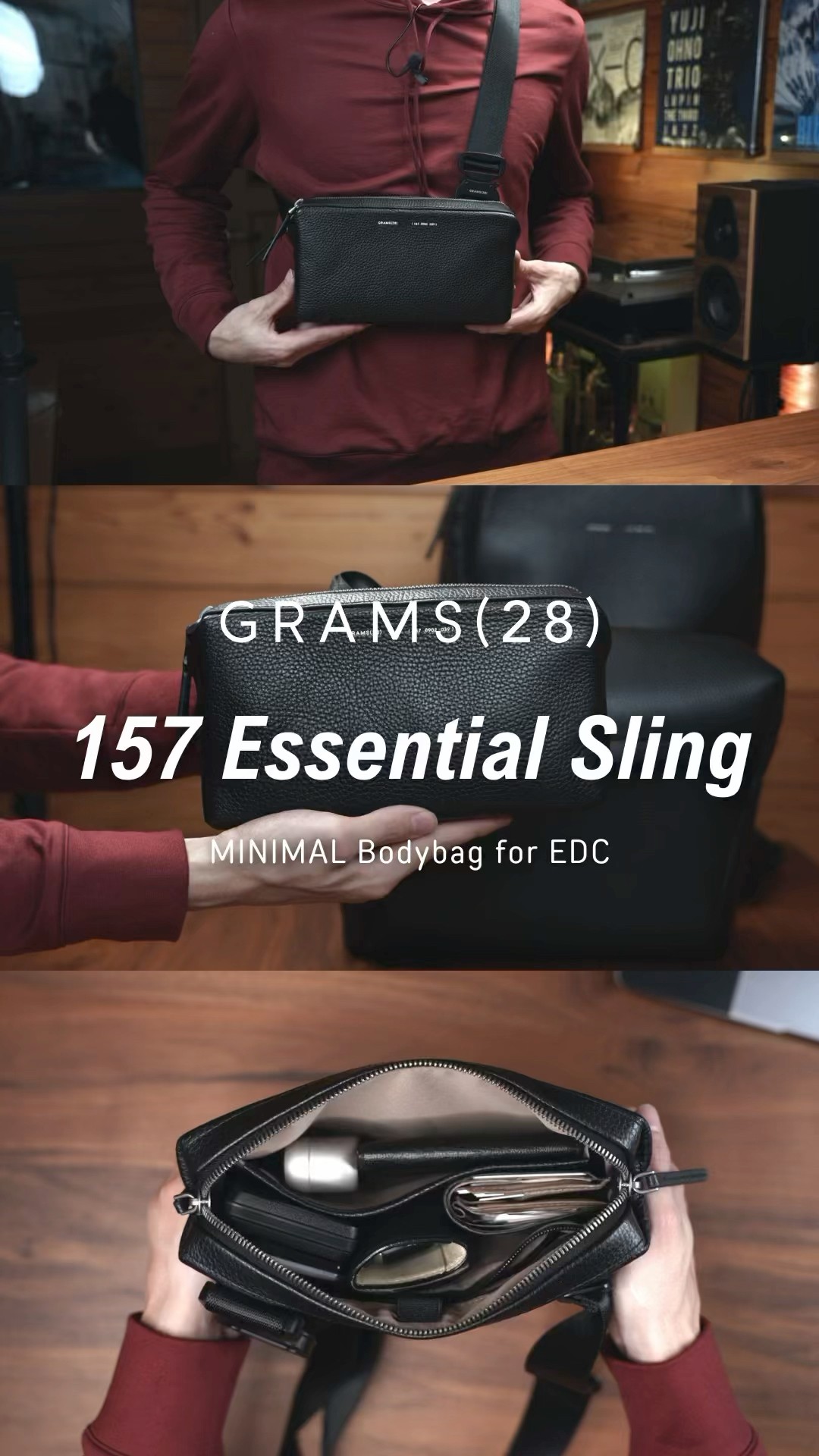 EDC Leather Sling] The minimalist design and texture of the