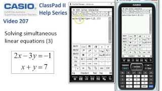 Famous ClassPad Help 207 - Solving Simultaneous Linear Eqns 3 Net Worth