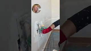 Applying Plaster THIS THICK to a Massive Crack #shorts #plastering