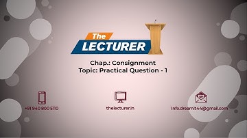 Chap.: Consignment Topic: Practical Question - 1