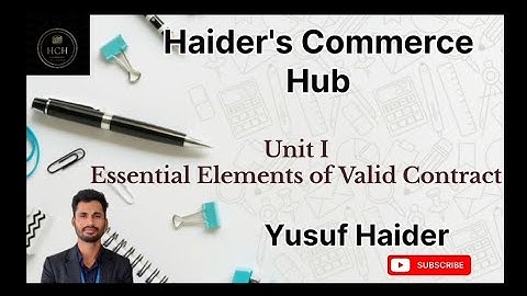 # 2. Essential Elements of Valid Contract (Business Law - B.Com/BBA) Notes Link in Description.