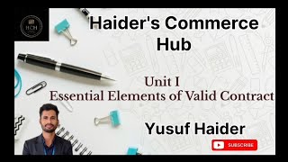 # 2. Essential Elements of Valid Contract (Business Law - B.Com/BBA) Notes Link in Description.