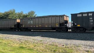 Southbound Ns Unit Coal Train Crossing Over With An Eot Dpu