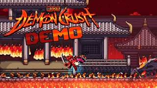 Play the demo for hyperkinetic side-scrolling ninja action game Demon Crush screenshot 4