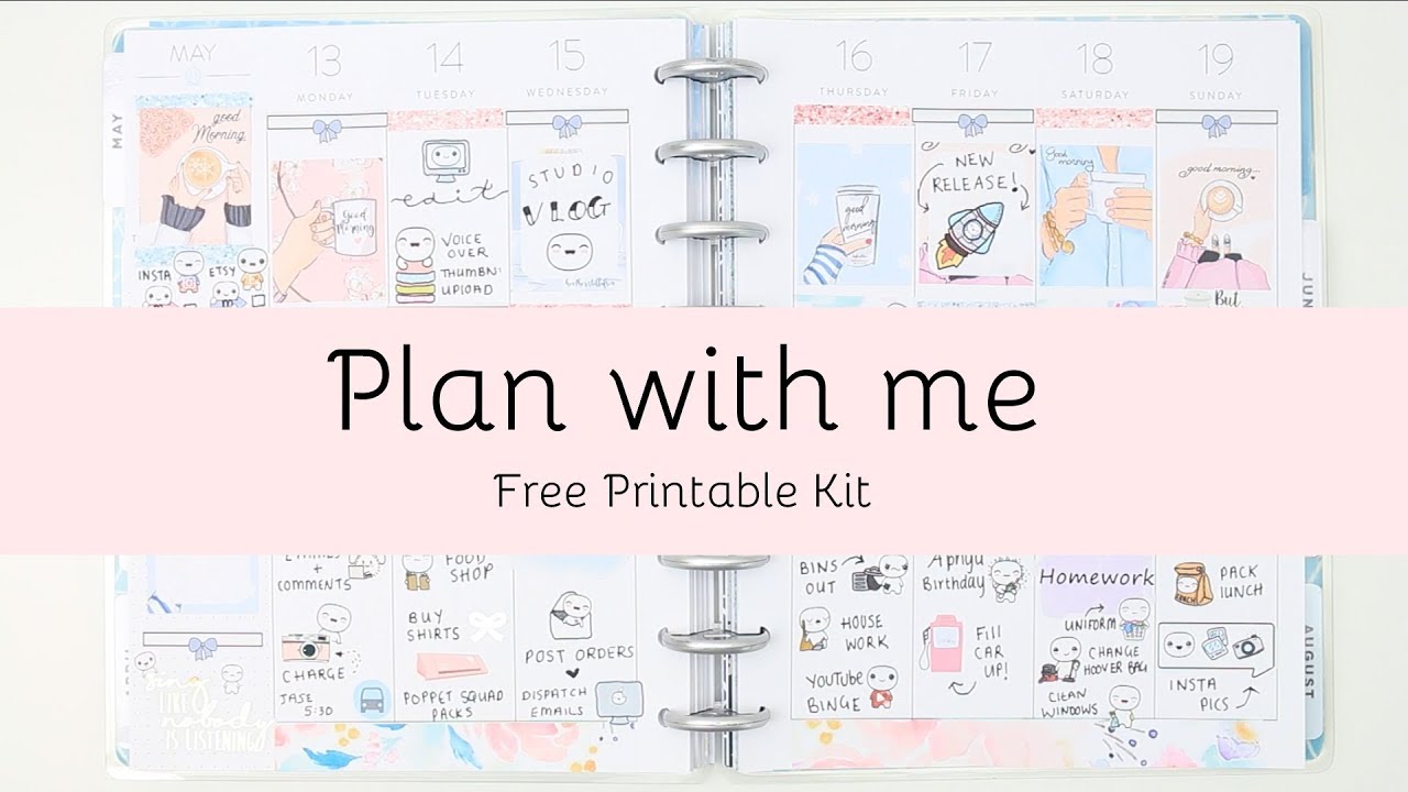 Free printable plan with me, Lovely planner - YouTube