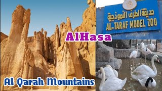 Al Hasa || Jabal Al Qarah Cave Mountains in Saudi Arabia || Exploring Al Taraf Model Zoo in Al Hasa