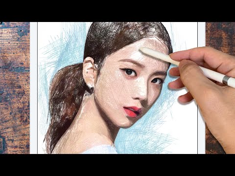 Drawing BLACKPINK Jisoo | Realistic art | Using Procreate of iPadPro | プロクリエイト | ArtyCoaty