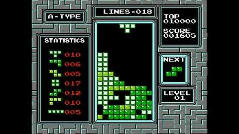 26 Lines - NO ROTATION NES Tetris