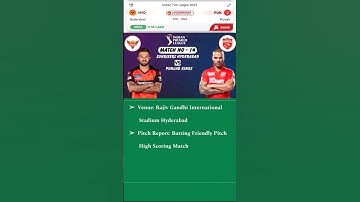SRH vs PBKS IPL Dream11 Team #SRHvsPBKS #PBKSVSSRH #dream11 #ipl #viral #shortsfeed