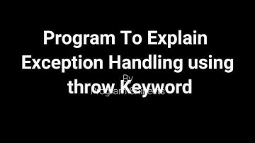 Program To Explain Exception Handling with Throw Keyword with c#