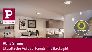 LED Panel Atria Shine Backlight eckig 190x190mm 11,2W 900lm 4000K Schwarz