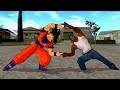 Goku and carl johnson cj fusion  carlku sonjohn vs big smoke  dbz tenkaichi 3 mod