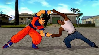 Goku and Carl Johnson (CJ) FUSION | Carlku Sonjohn vs Big Smoke | DBZ Tenkaichi 3 (MOD)