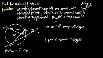 intersecting tangent and secant lines of circles (KristaKingMath)