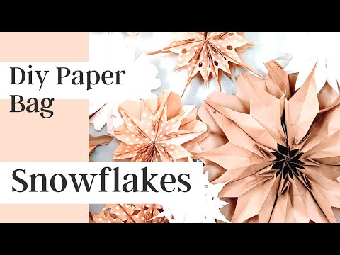 Easy Paper Bag Snowflakes Tutorial - Happy Happy Nester