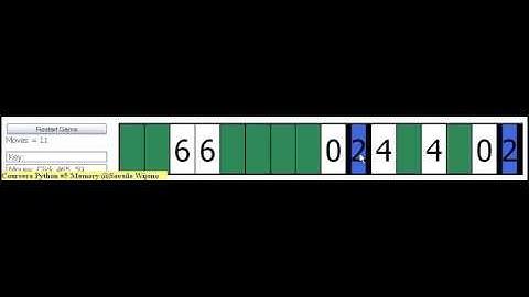 Coursera Python Mini Project #5, Memory Game (classic)