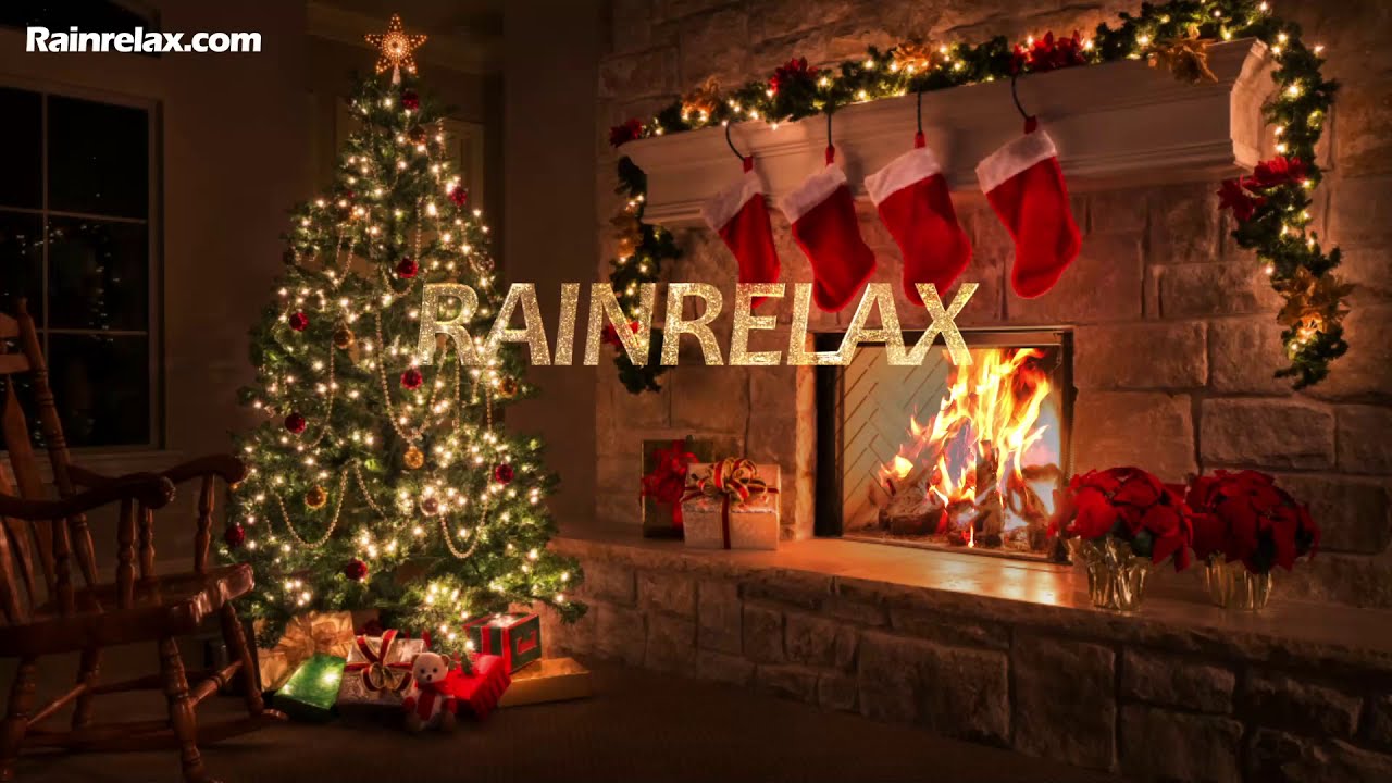 Fireplace christmas snow merry falling Christmas Tree Fireplace Music 2020 - YouTube