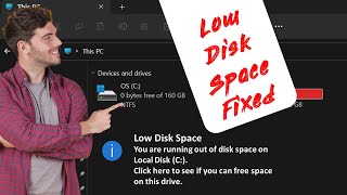 Free Up Storage Space | Your computer's Running low on Storage Space | Windows  | 0 bytes free screenshot 2