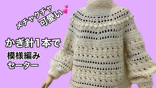メチャクチャ可愛い❤️ かぎ針1本で模様編みセーター