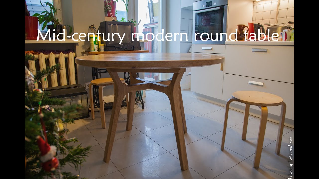 DIY Mid-century modern round table | DIY круглый стол в стиле модерн ...