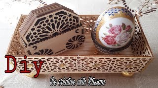 حصري_صنع ديكور تحفة من خشب الليزر وأعواد الشواء Diy