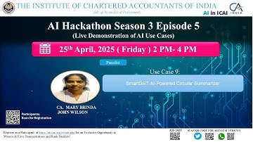 AI Hackathon S3 Ep-5: UC 9 – AI Tool for GST Circular Summary – CA Mary Brinda John Wilson