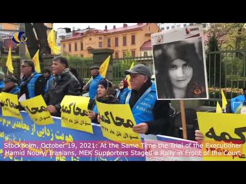 Stockholm, October 19, 2021: Iranians, MEK Supporters Staged a Rally in Front of Stockholm Court