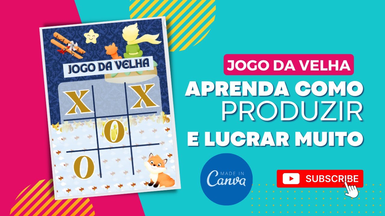 Como Fazer JOGO DA VELHA Personalizado no CANVA Lembrancinha / Molde Grátis  