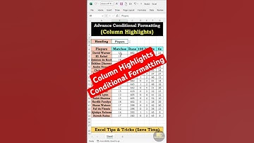 Highlight column in Excel !! Advance Conditional Formatting in Excel !! #shorts #ytshorts #exceltip