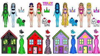 Dollhouse for Miraculous LadyBug, Zombie, Vampire, Princess, Rapunzel | Paper Dolls