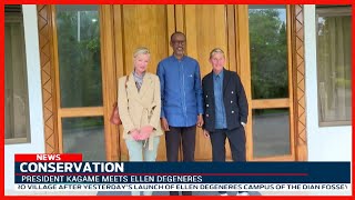 President Kagame met Ellen DeGeneres and Portia de Rossi